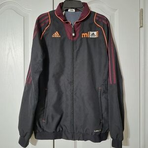 Rare Mi Adidas Team Jacket Small Black Orange Burgundy SAMPLE TAG S
